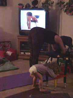Cressa and Mommy doing Yoga together